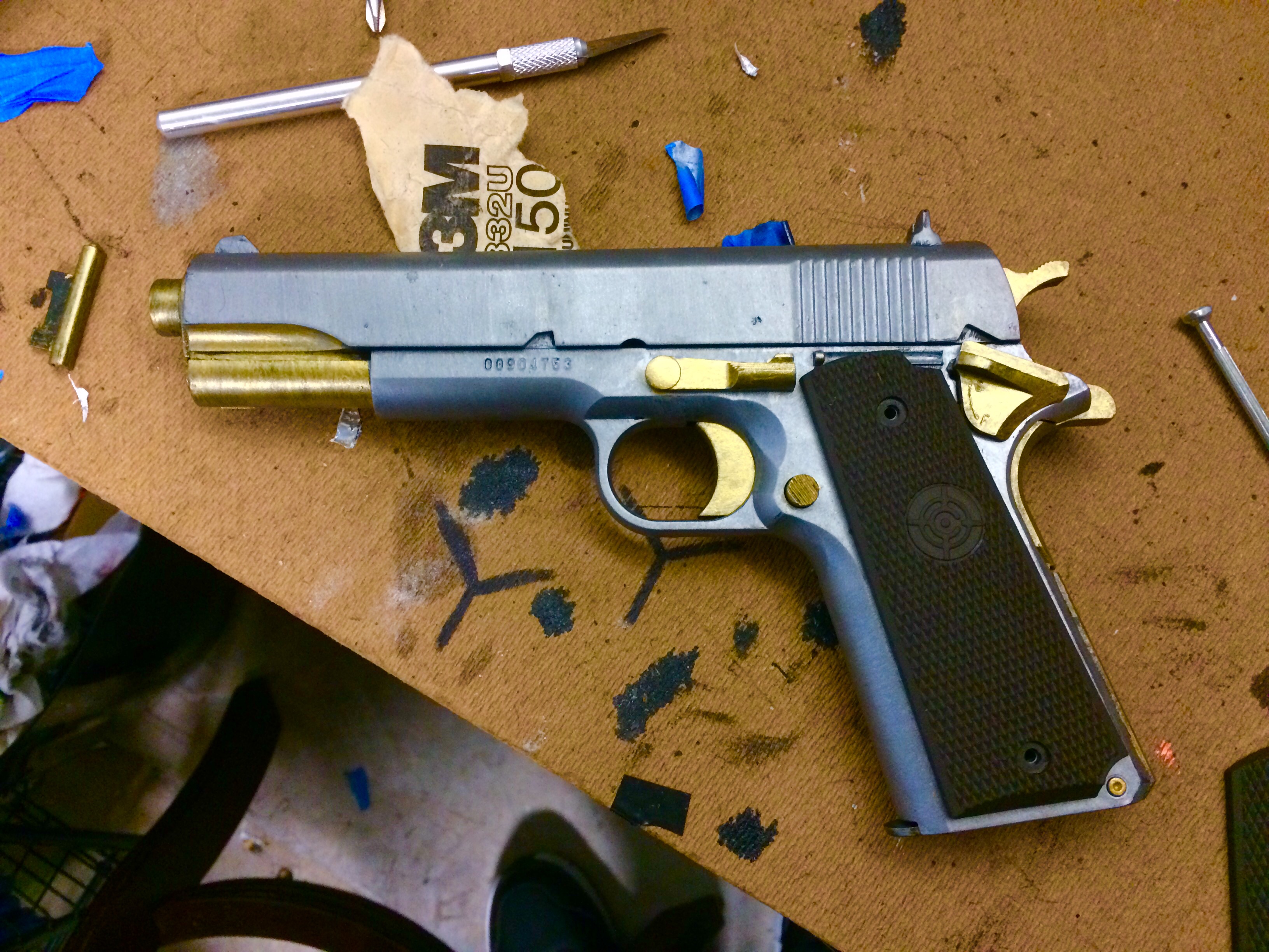 Golden Gun inspired pistol