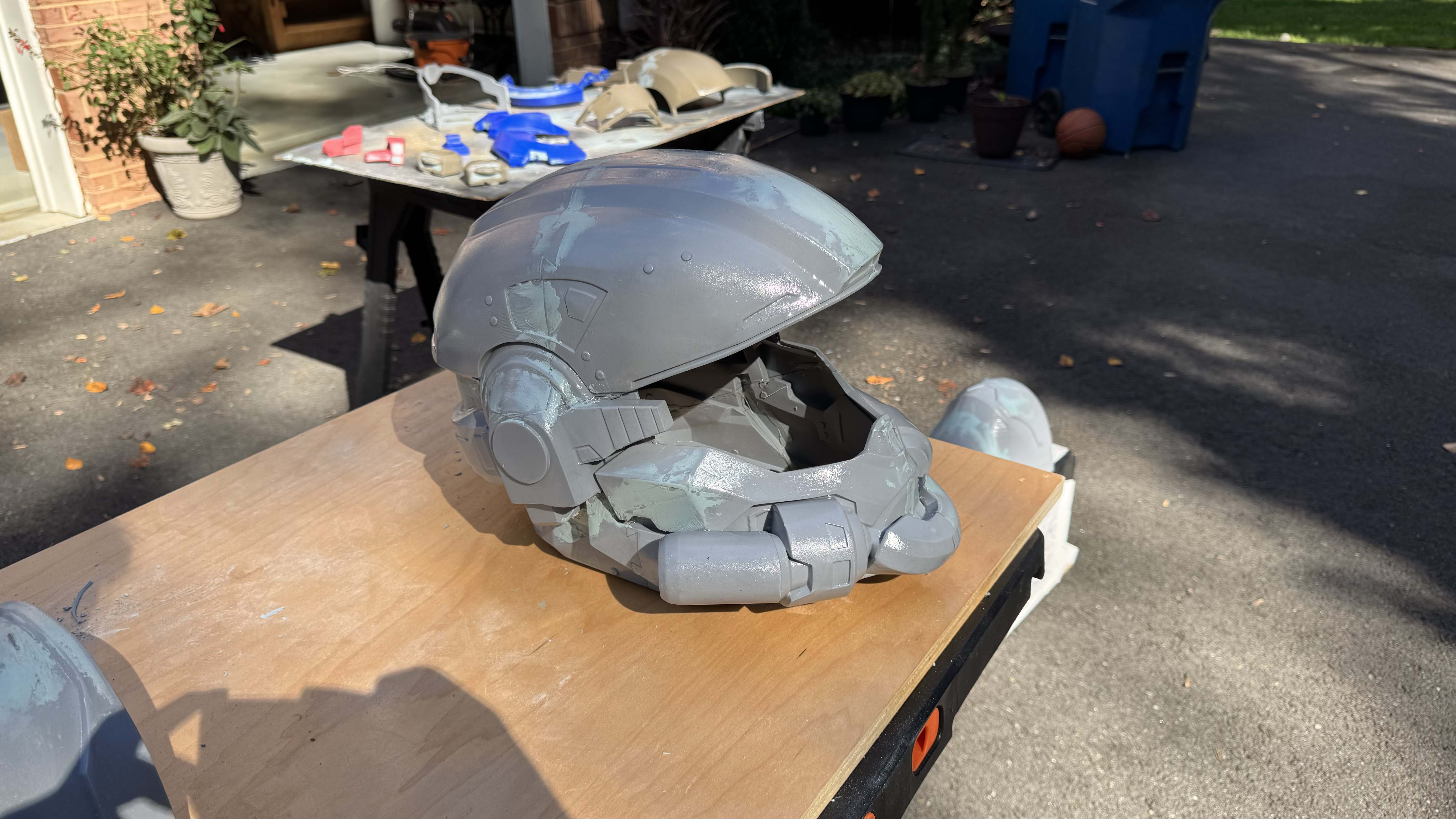 HAZOP helmet with bondo on the seams