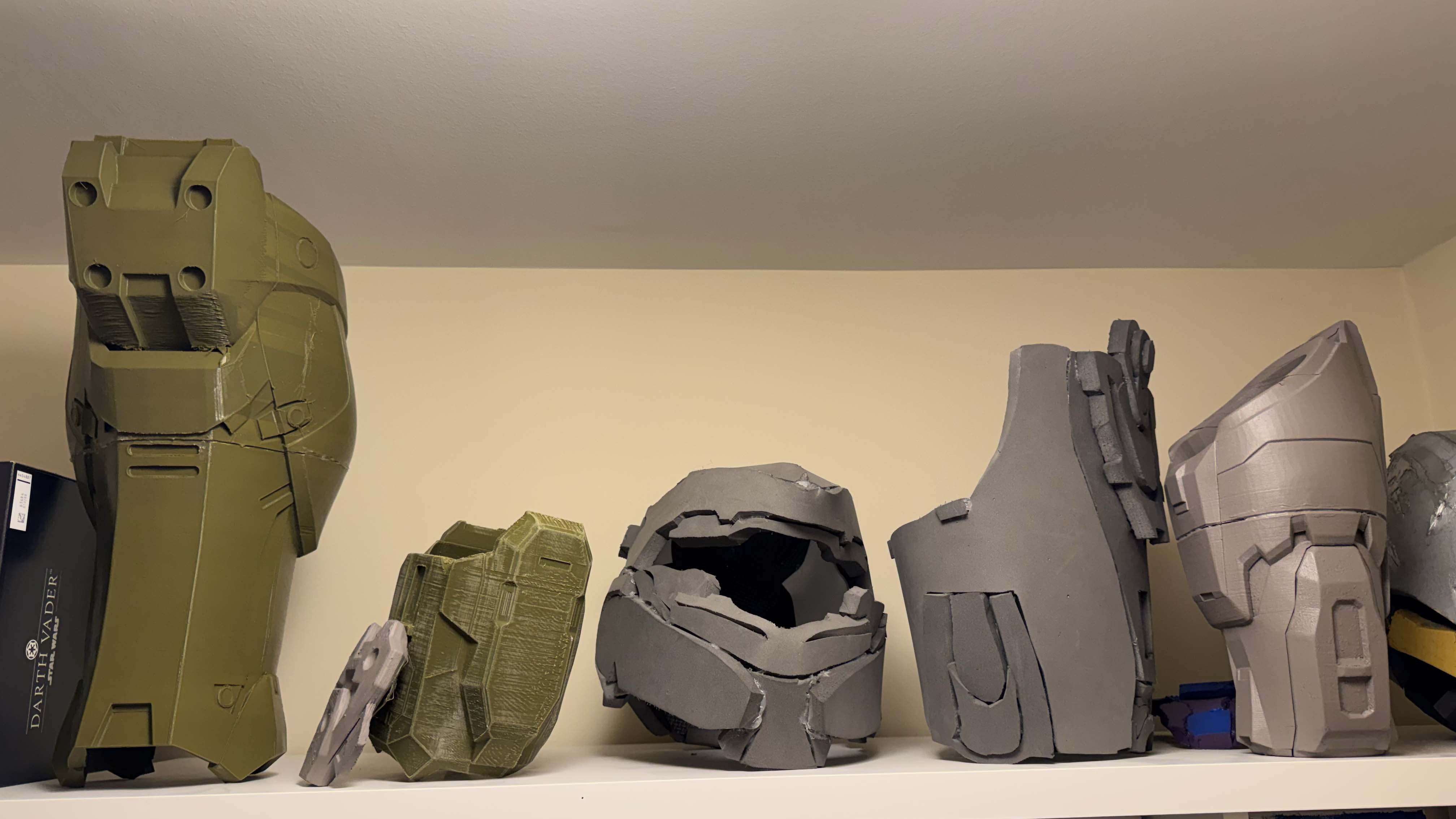 Various armor pieces from years and years ago. That's an Anubis helmet from 2016!