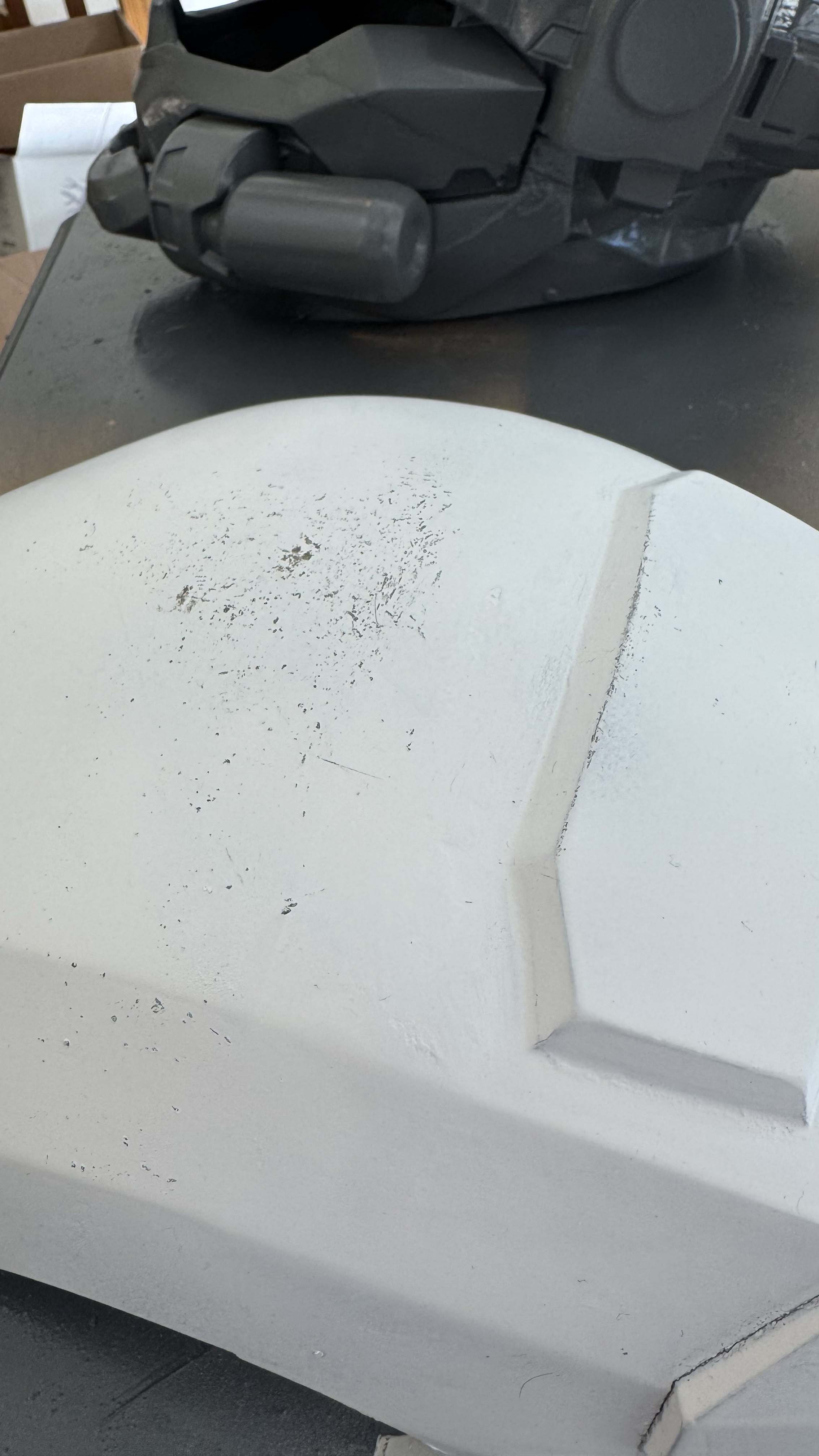 Flat white paint being flaky.