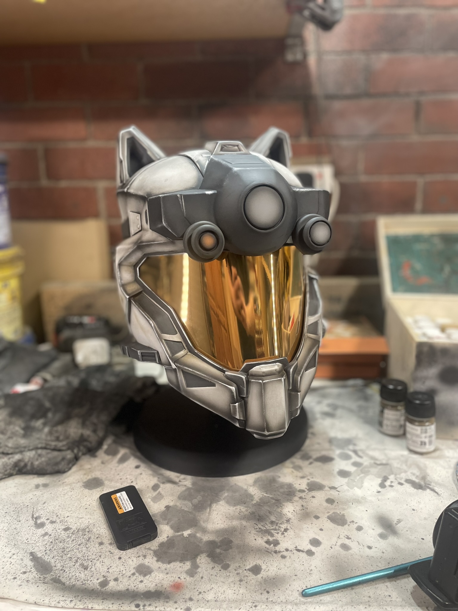 Halo reach operator helmet with cat ears