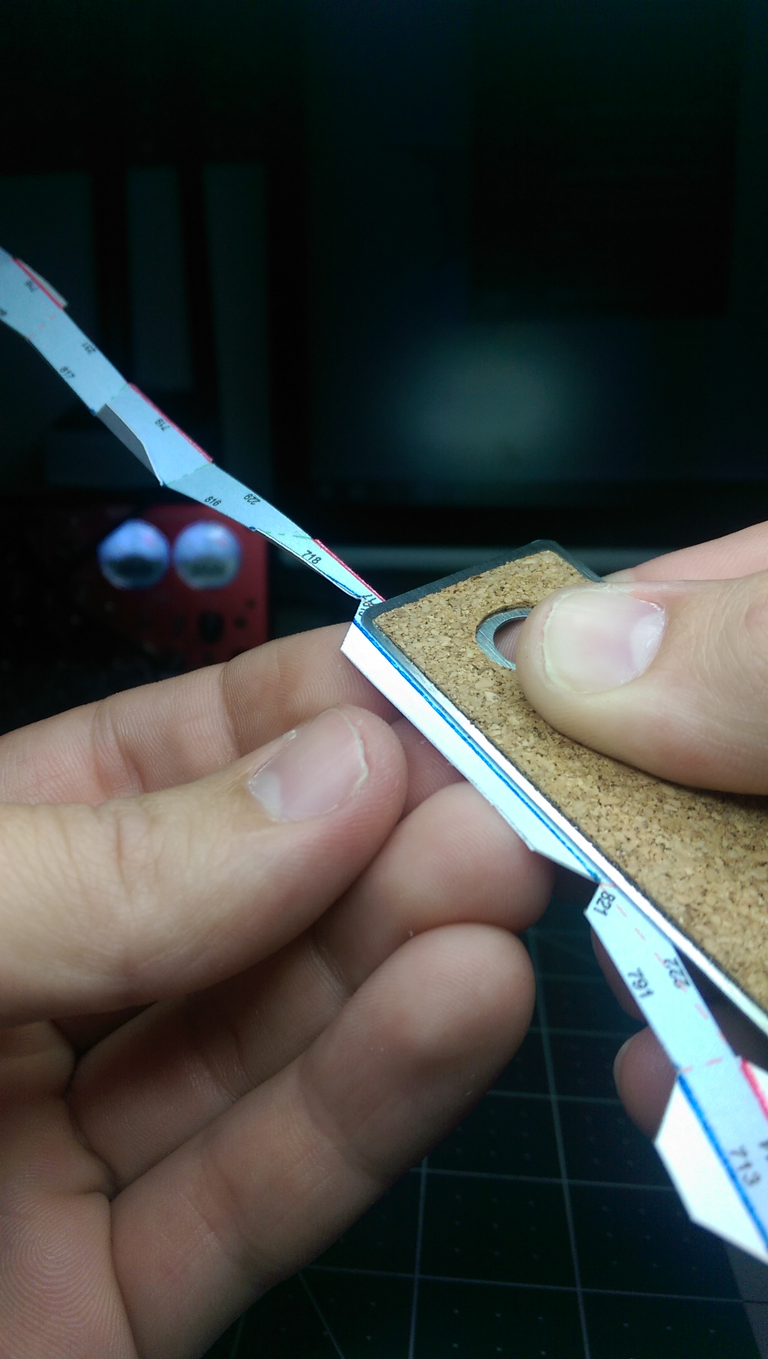 How I bend the tabs over.
Even though they are pre-scored, i don't want any bends in places they shouldn't be.