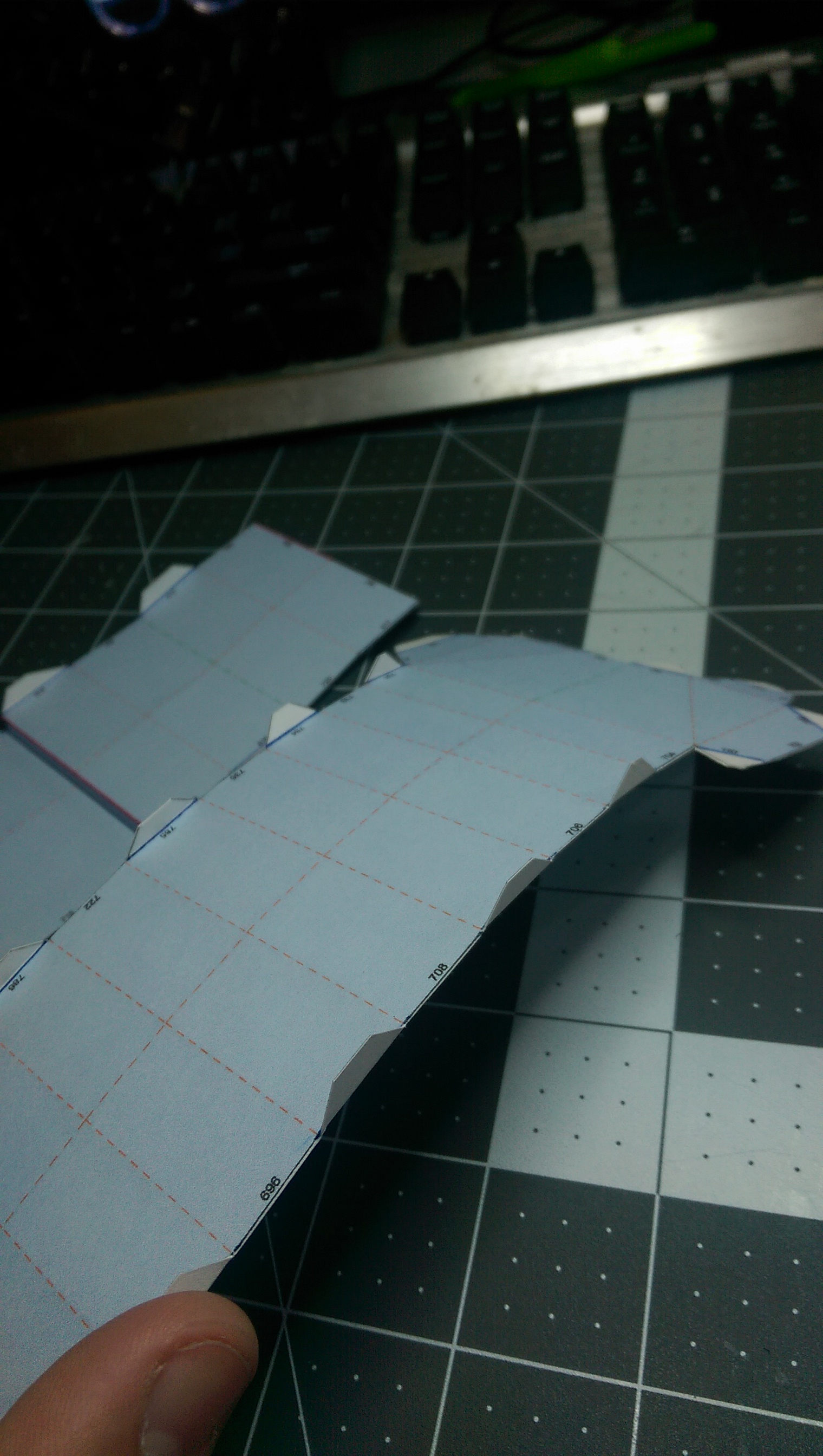 I cut, folded and glued the center piece again, I didn't like one of the folds.