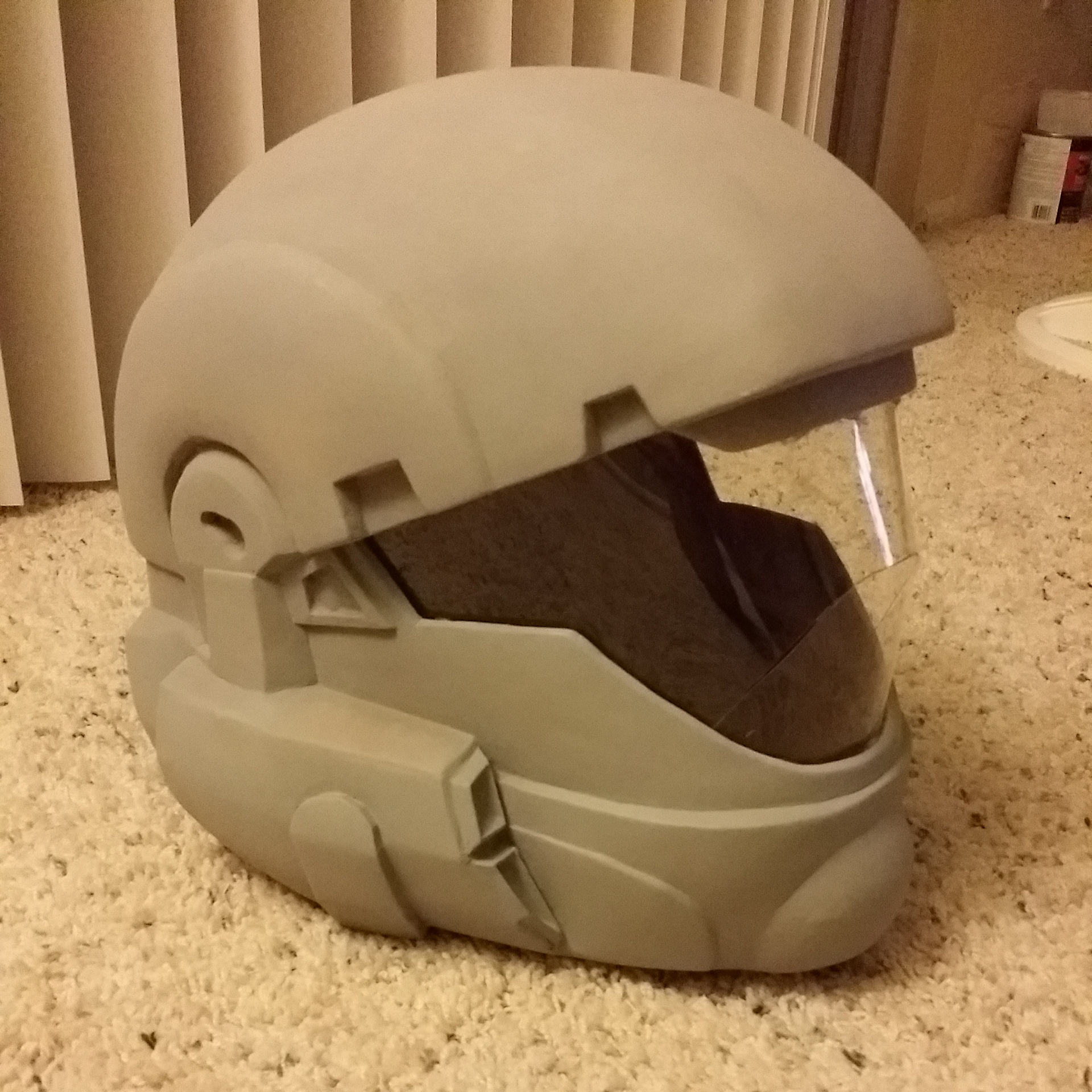 Visor test fit with final coat of primer