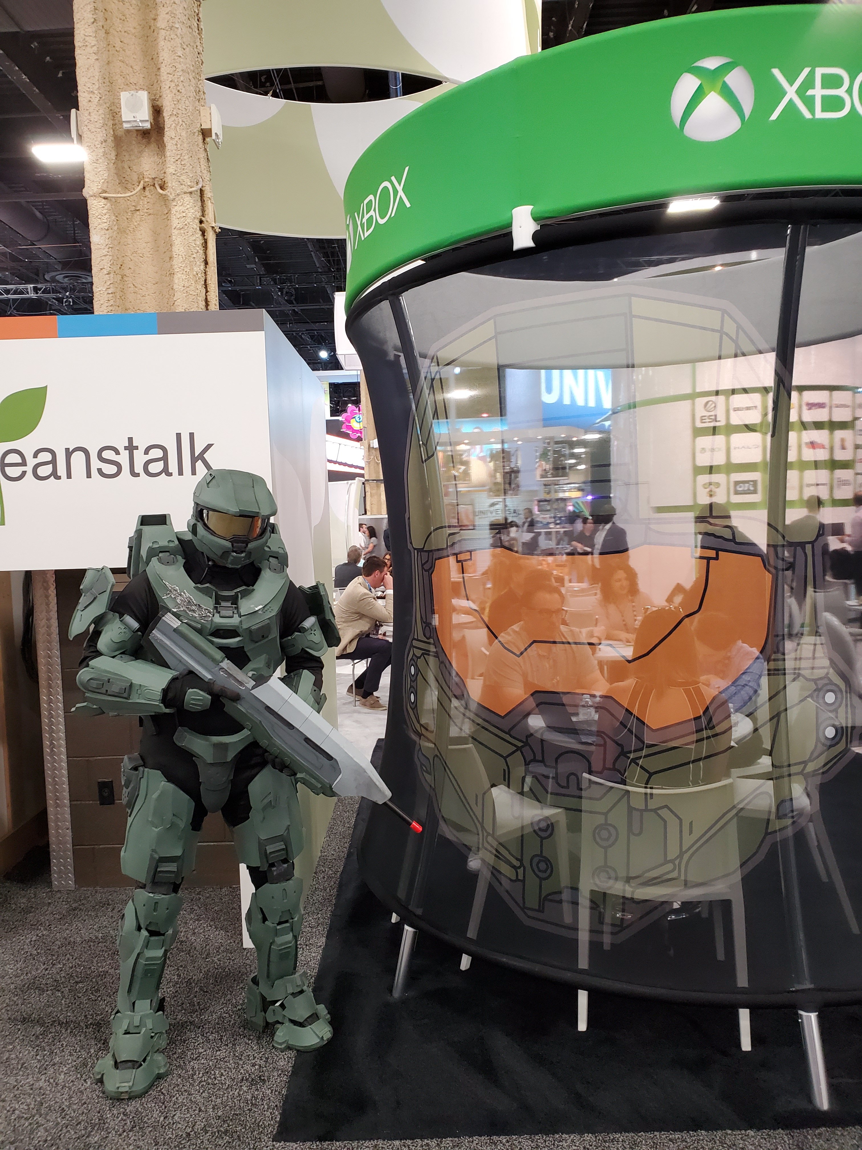 With the Microsoft booth